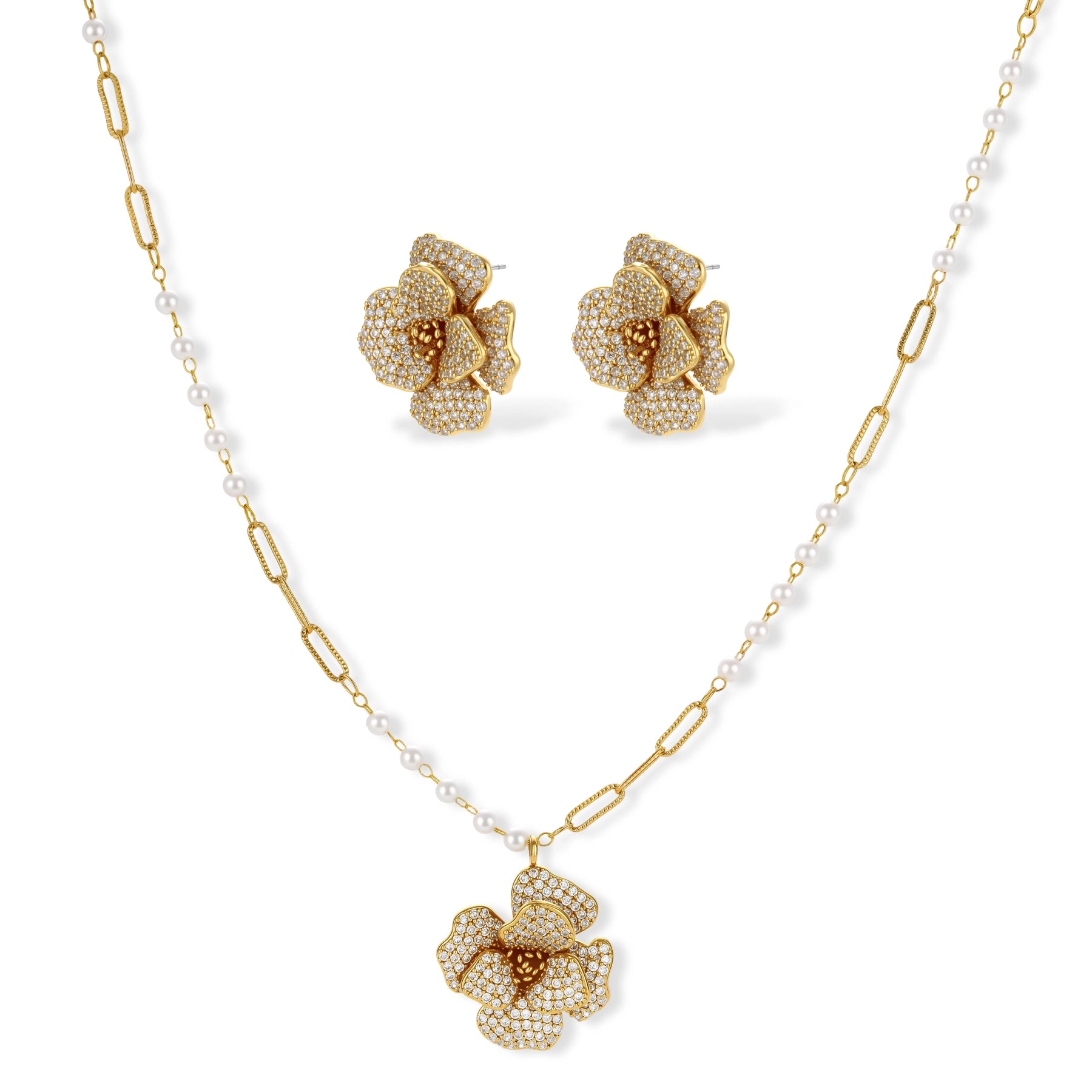 Golden Bloom Crystal Set