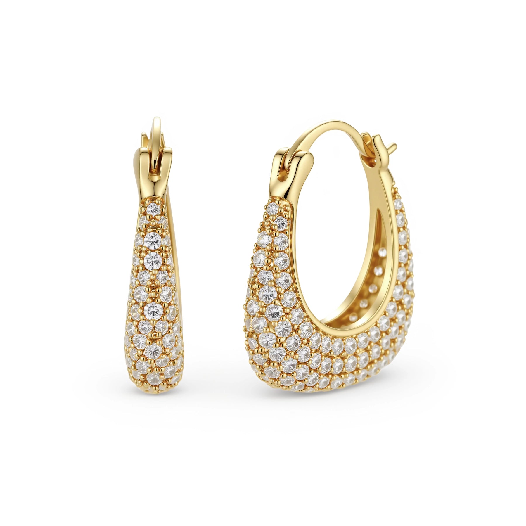 Pavé Crystal Hoops