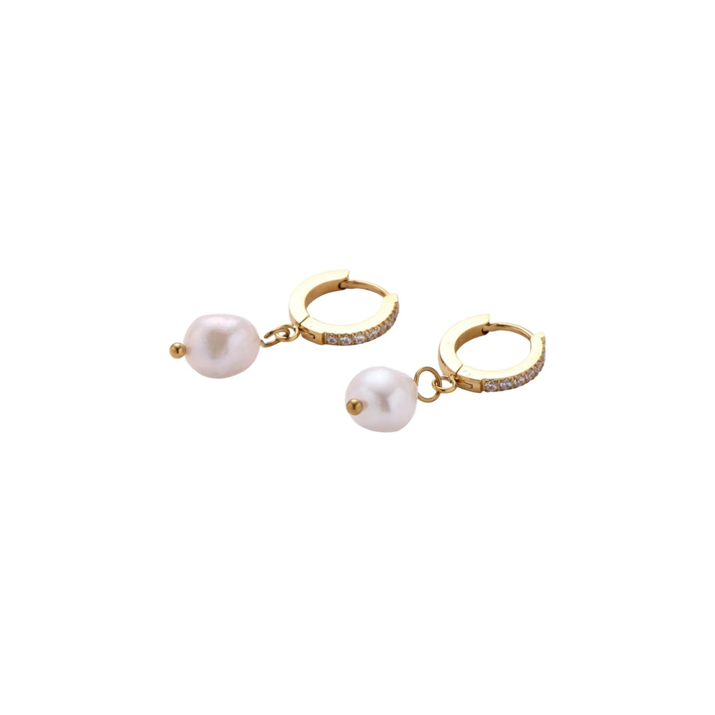 Pearl Drop Hoops