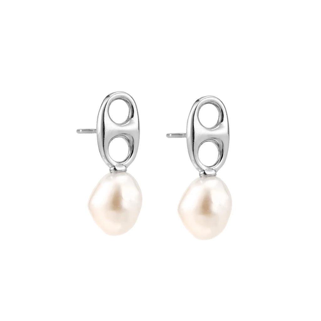 Pearl Circle Drop Studs