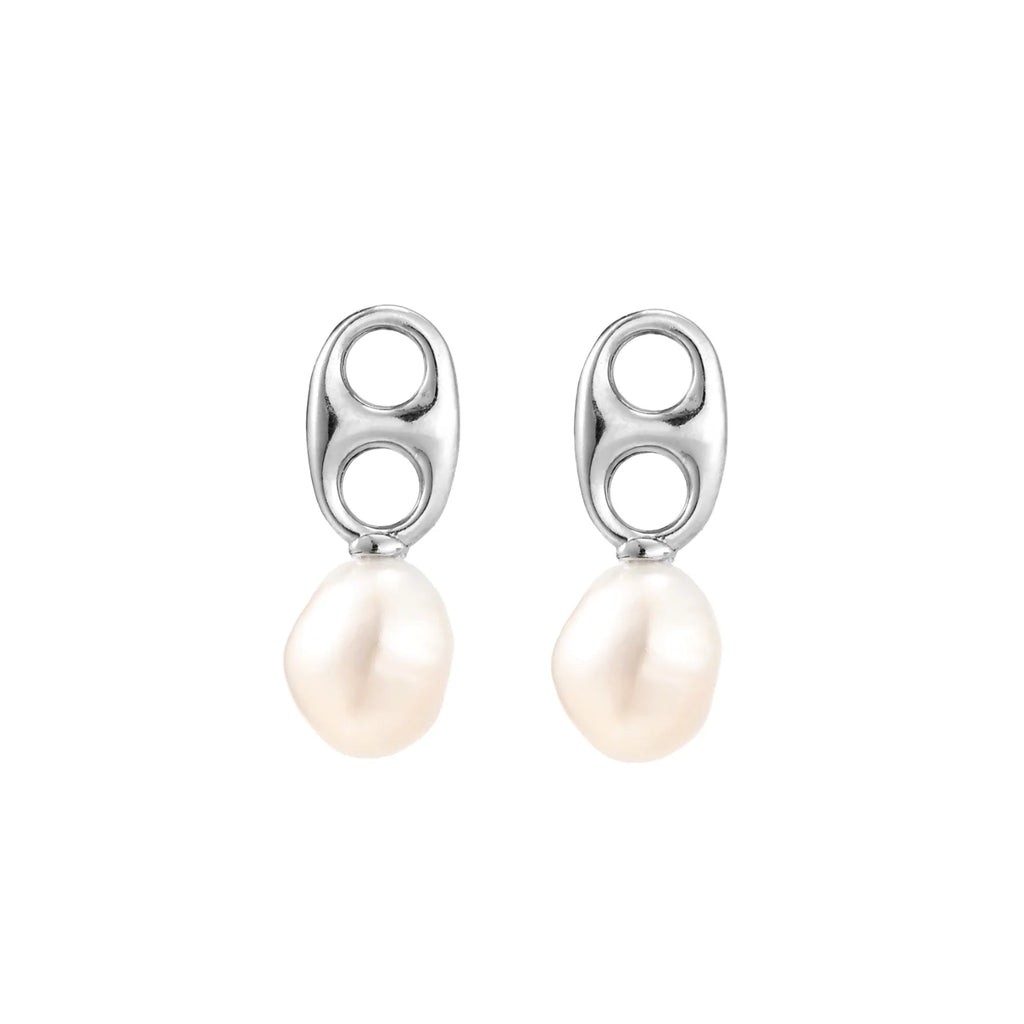 Pearl Circle Drop Studs