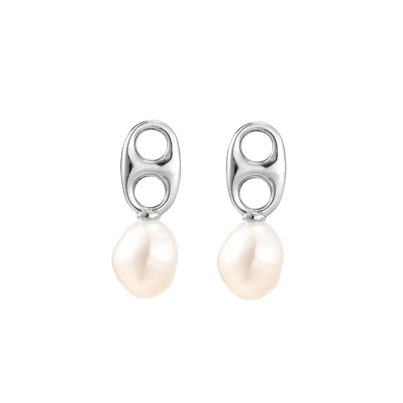 Pearl Circle Drop Studs