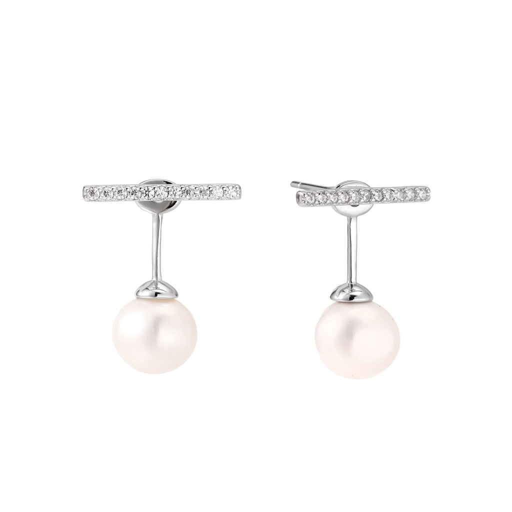 Pearl Drop T-Bar Earrings