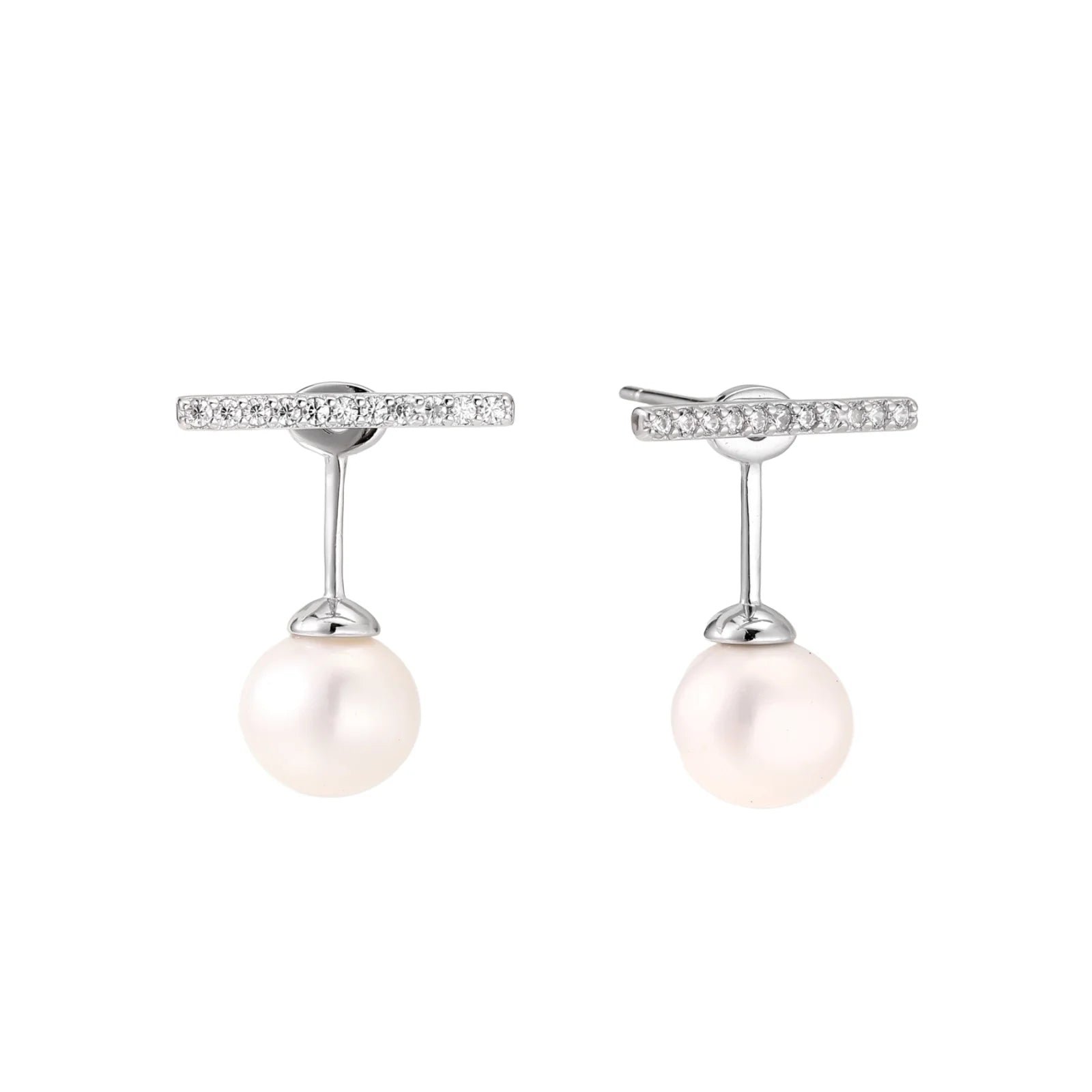 Pearl Drop T-Bar Earrings