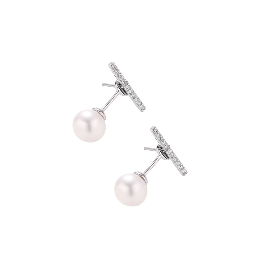 Pearl Drop T-Bar Earrings