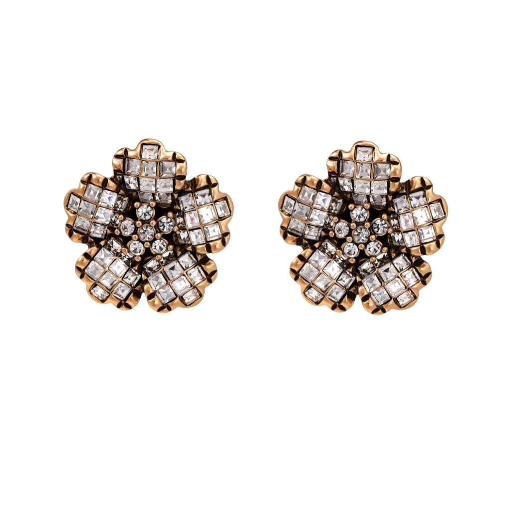 Crystal Bloom Statement Earrings