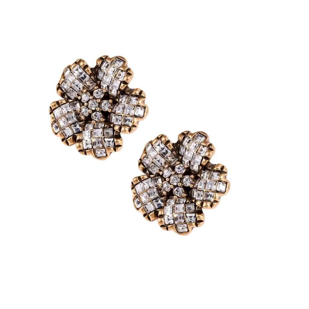 Crystal Bloom Statement Earrings