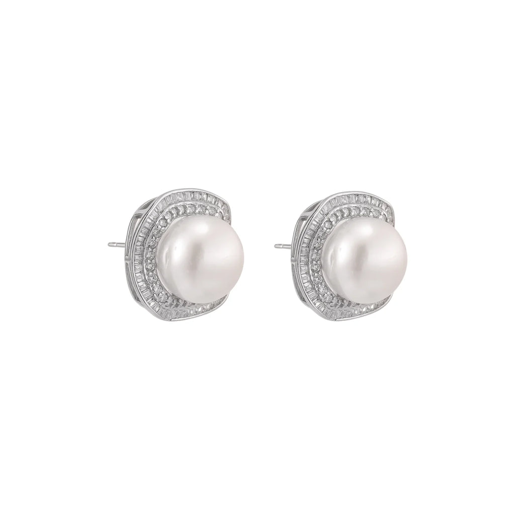 Halo Pearl Studs
