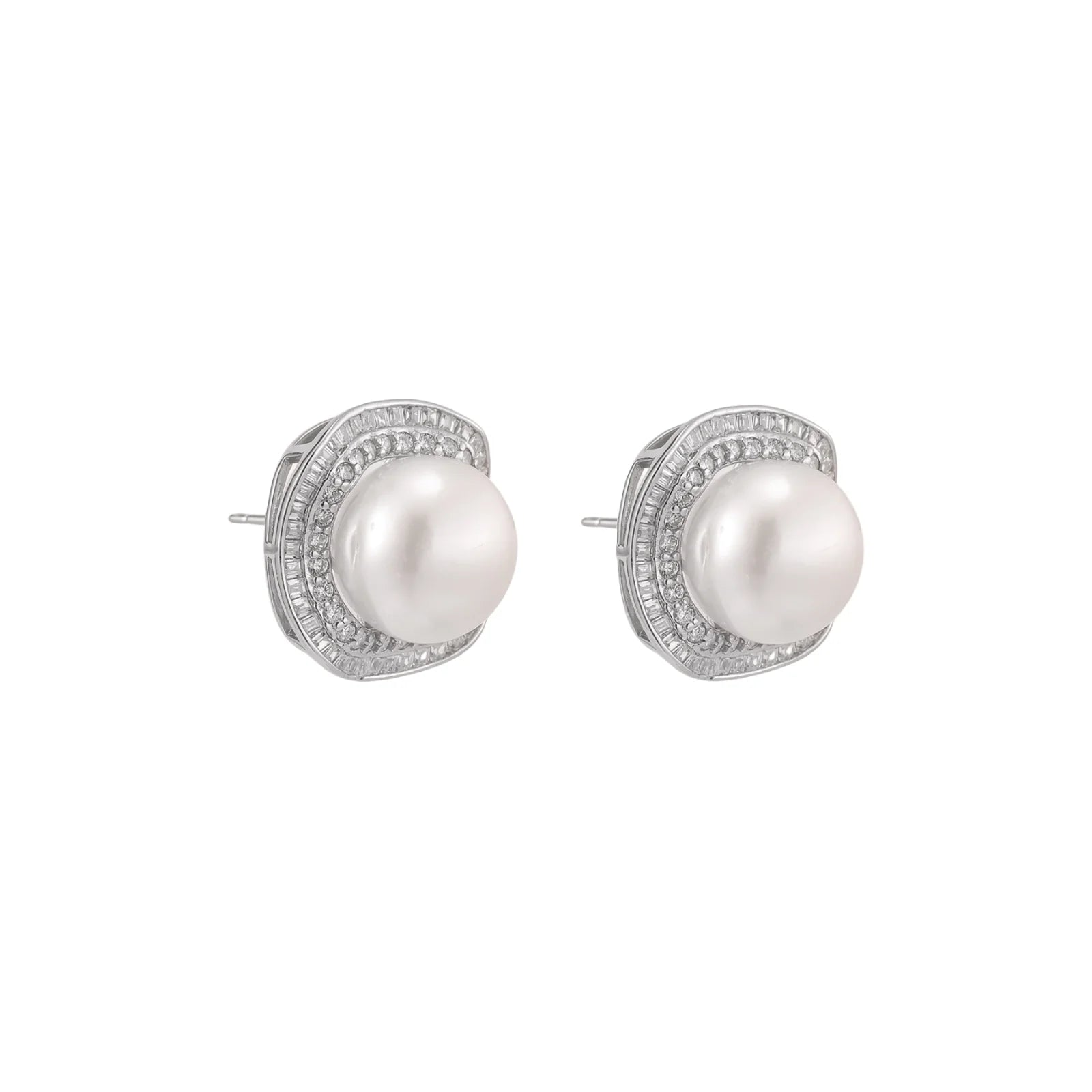Halo Pearl Studs