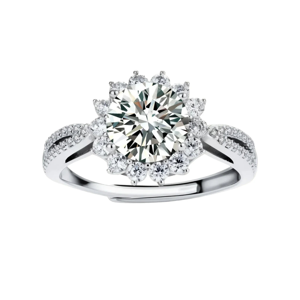 Stellar Halo Moissanite Ring
