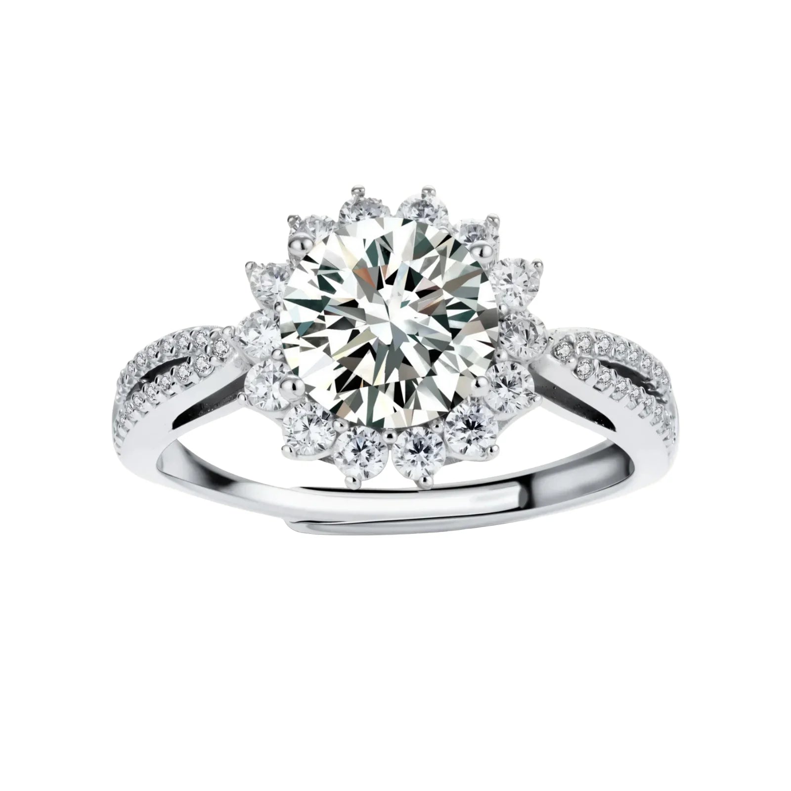 Stellar Halo Moissanite Ring