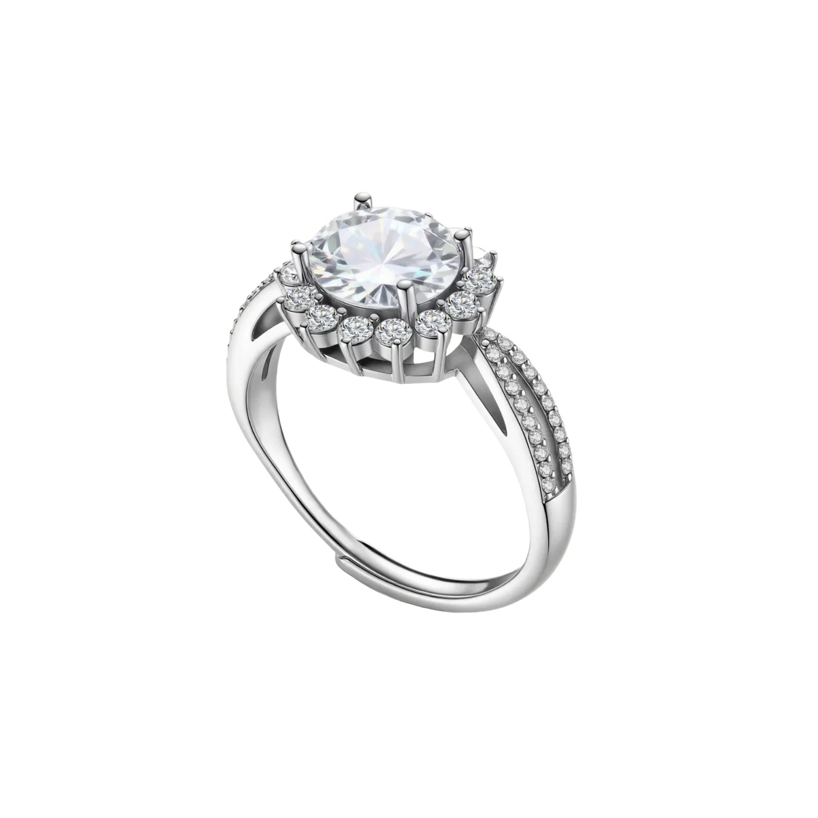 Stellar Halo Moissanite Ring