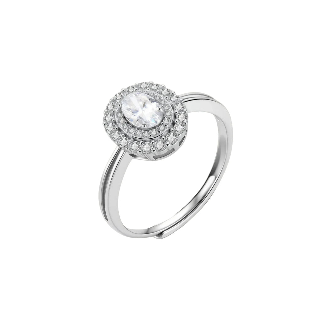 Double Halo Promise Moissanite Ring