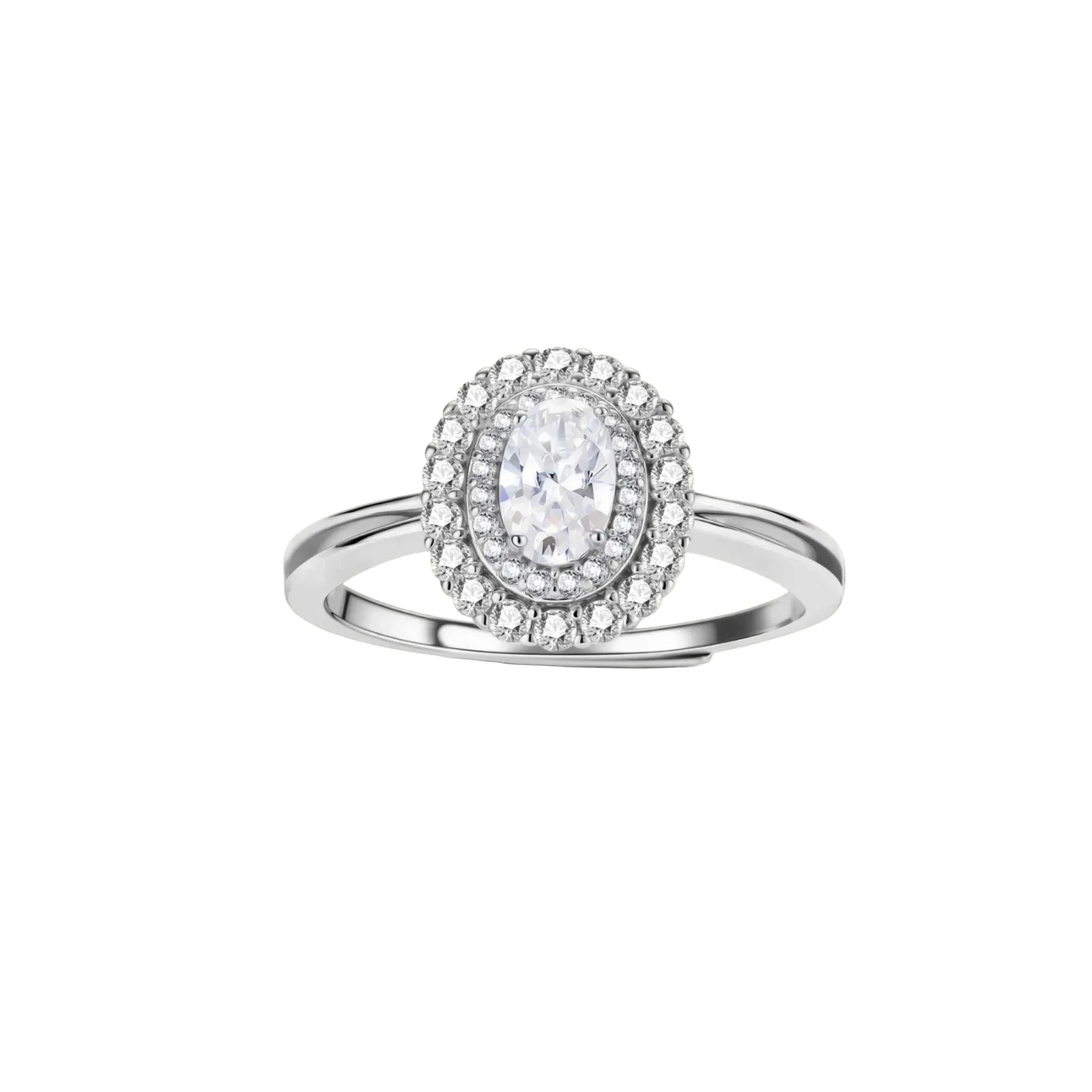 Double Halo Promise Moissanite Ring