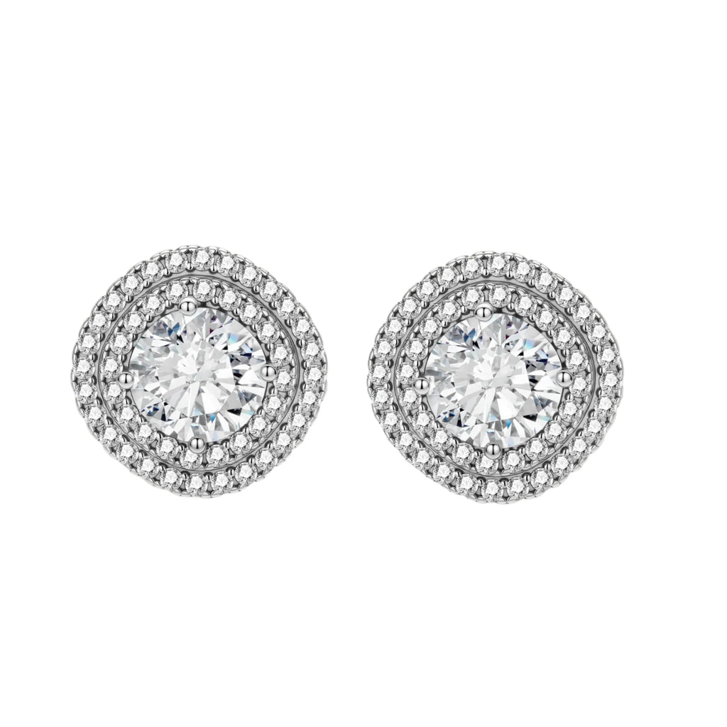 Celestial Halo Moissanite Studs