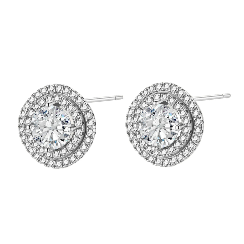 Celestial Halo Moissanite Studs