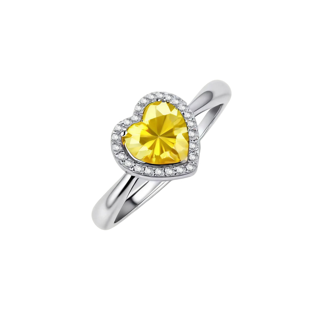 Golden Heart Halo Ring