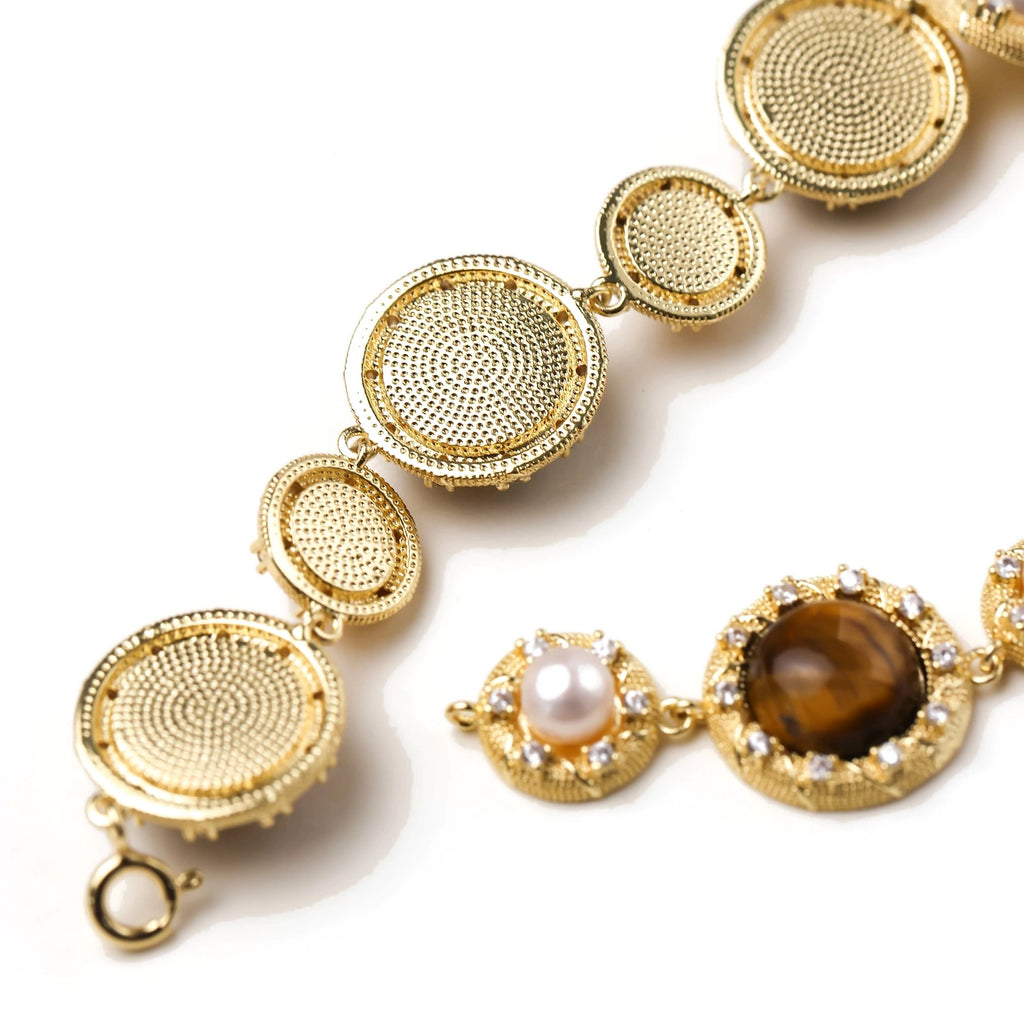 Tiger's Eye Pearl Wisdom Bracelet