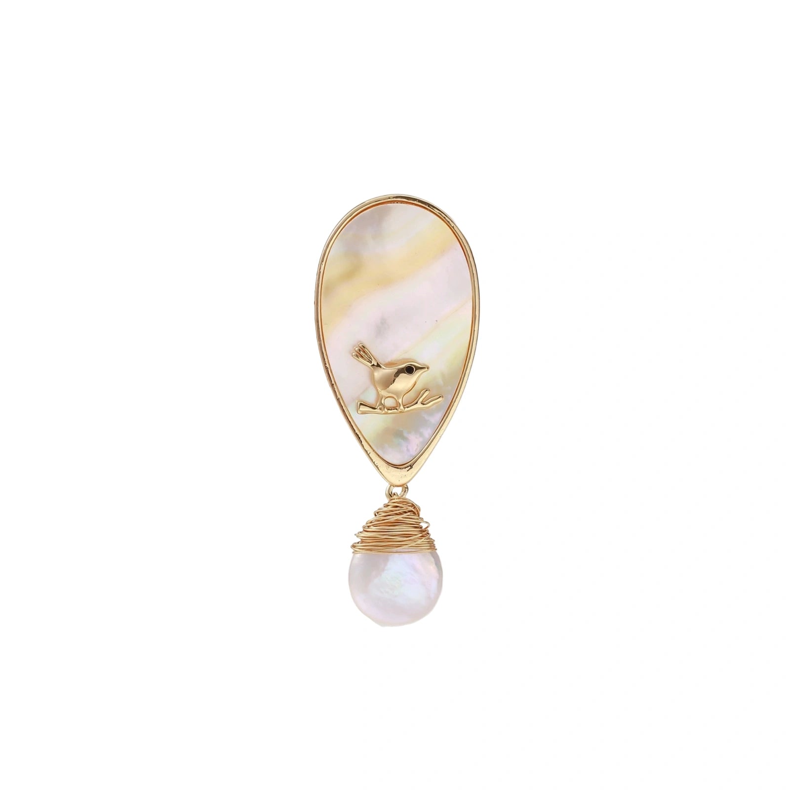 Shell Bird Baroque Pin