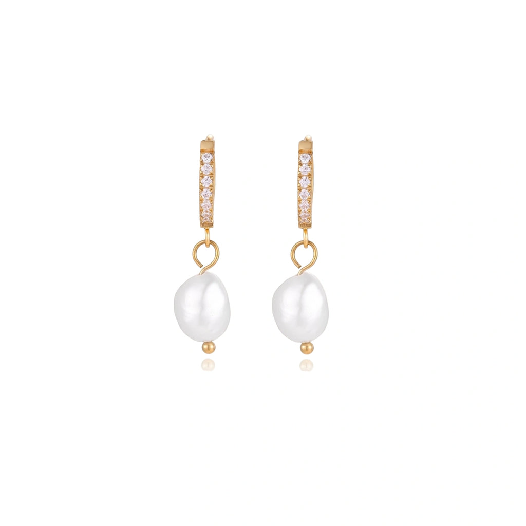 Pearl Drop Hoops