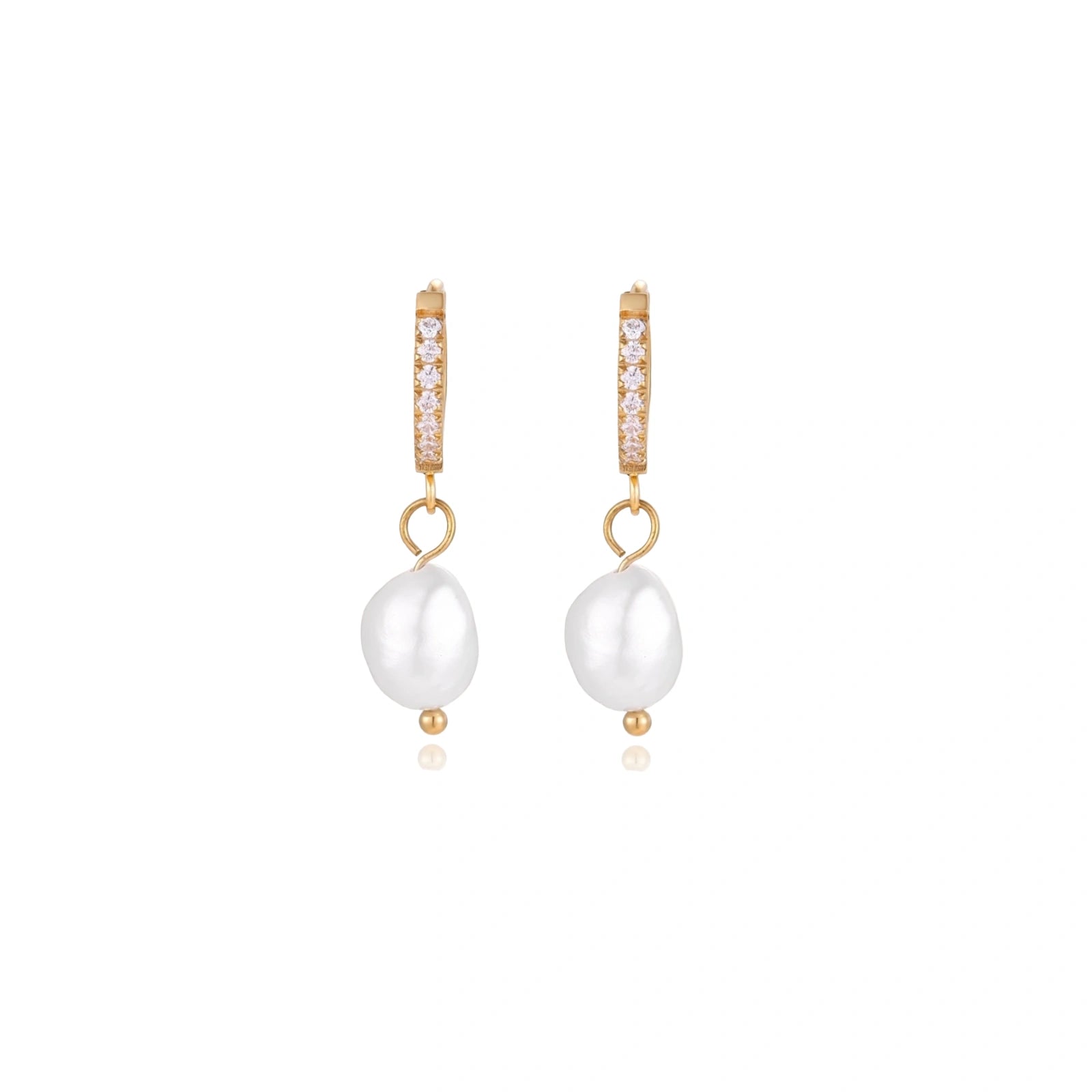 Pearl Drop Hoops