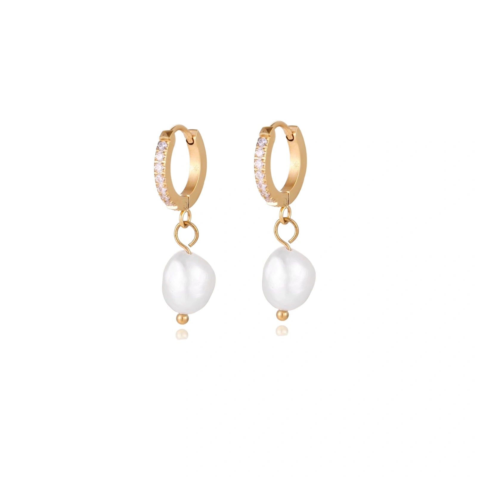 Pearl Drop Hoops
