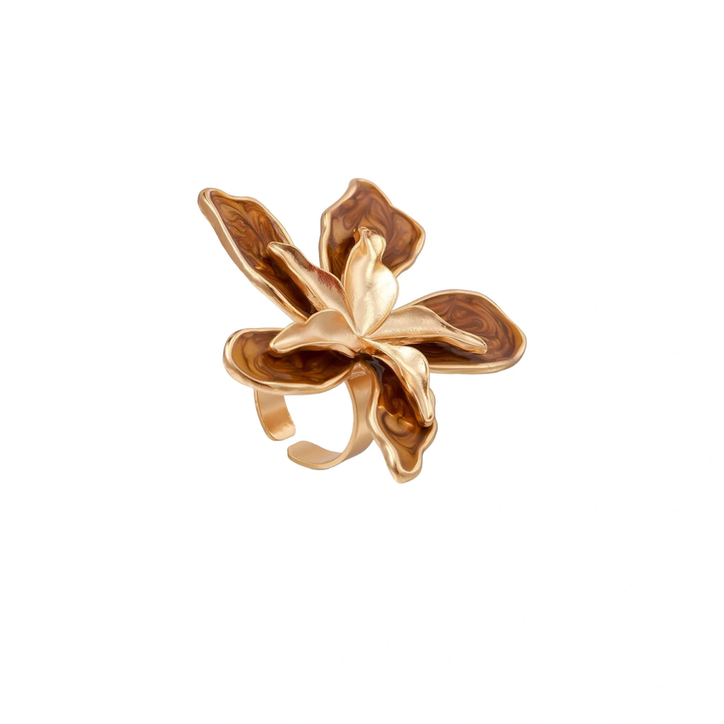 Golden Bloom Statement Ring