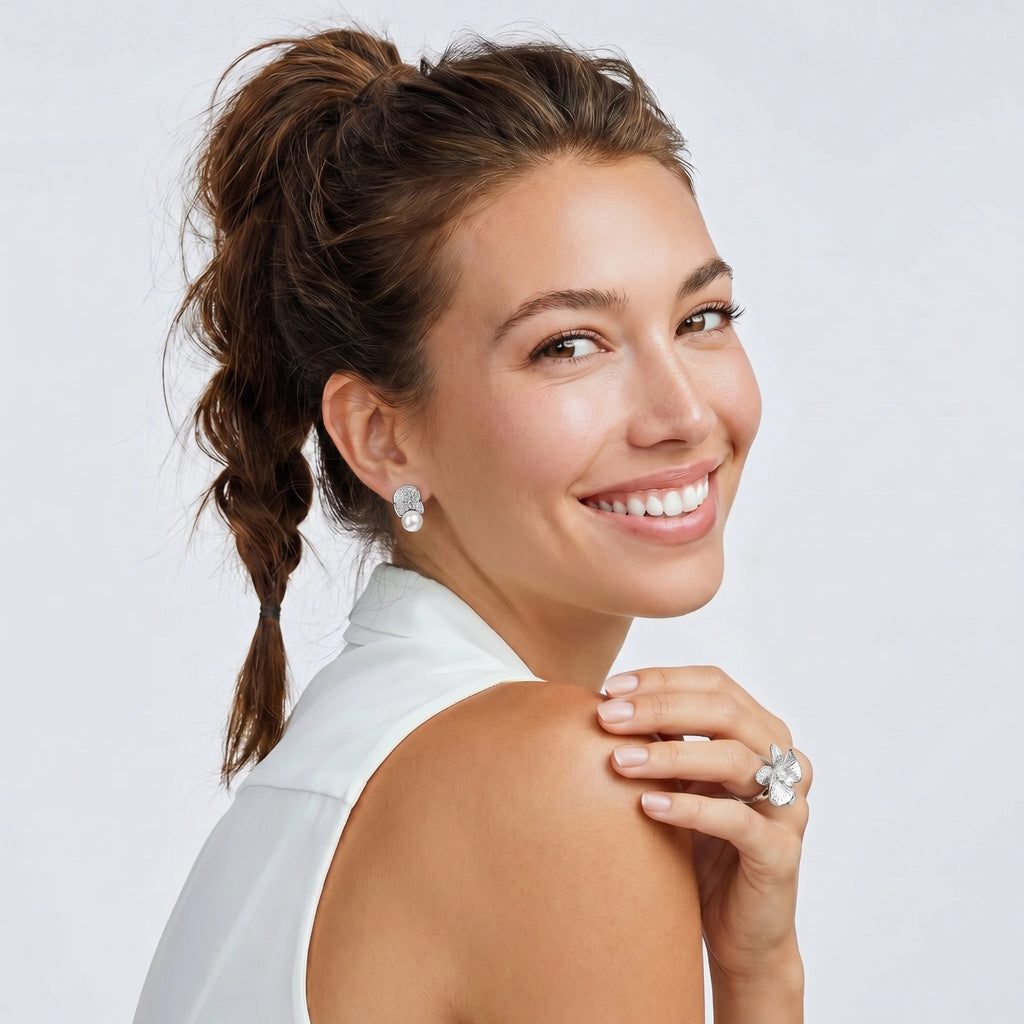 Luna Pearl Dome Studs