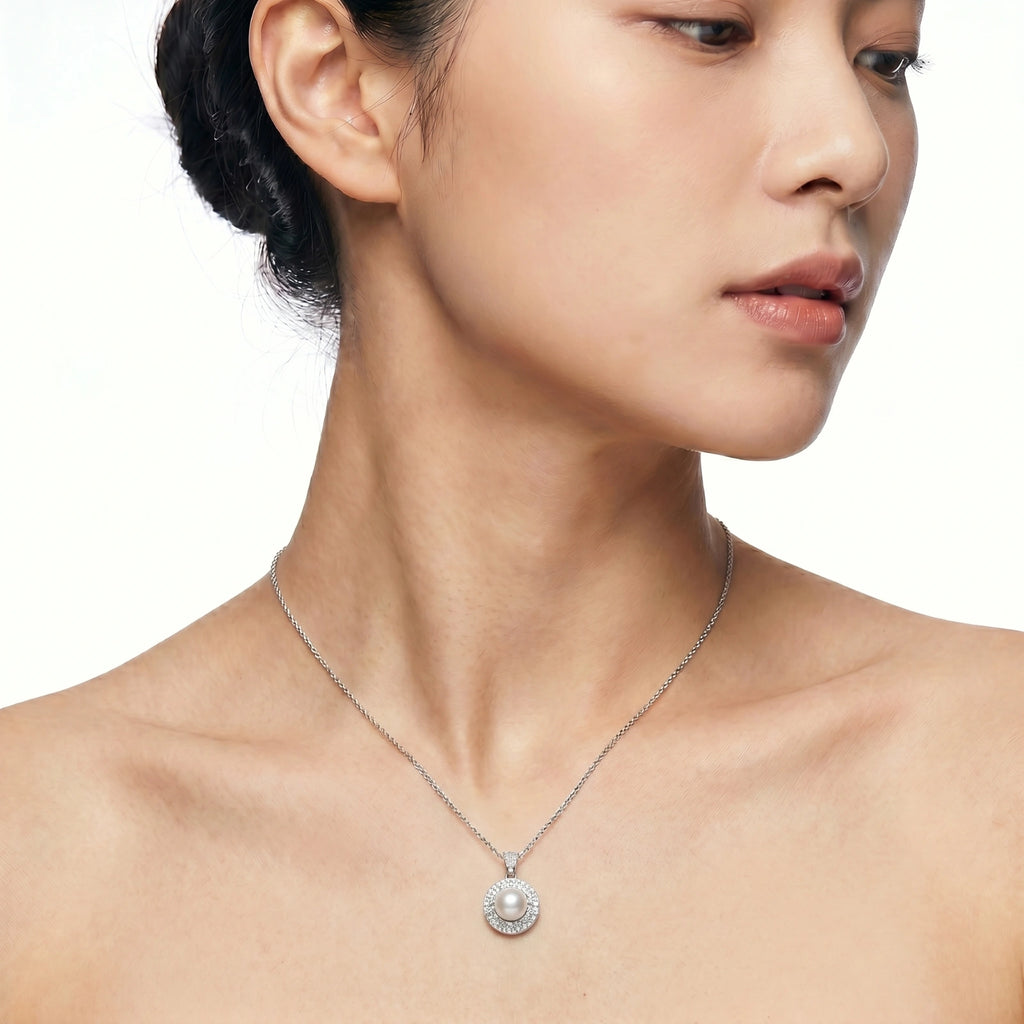 Halo Pearl Statement Necklace