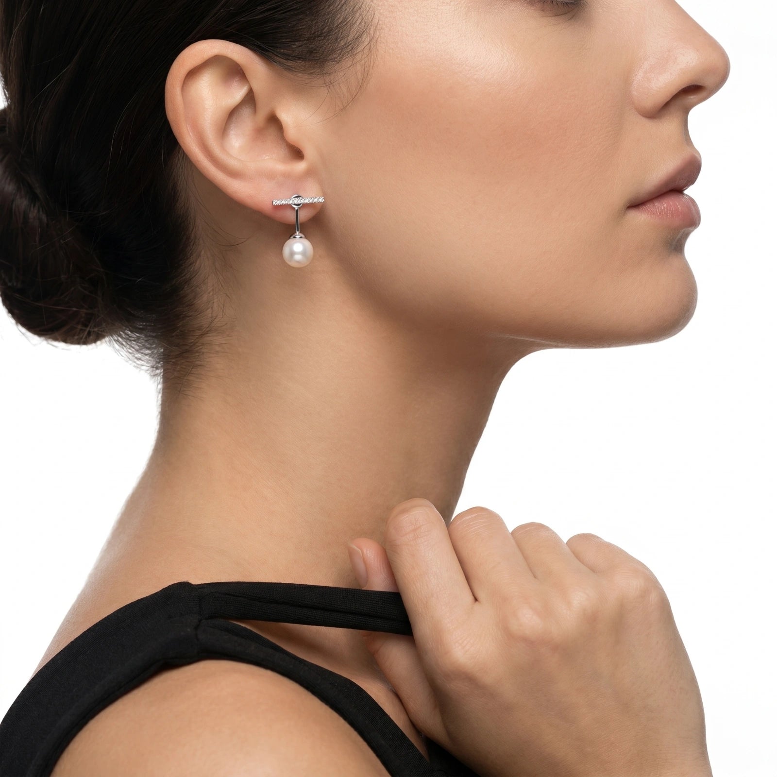 Pearl Drop T-Bar Earrings