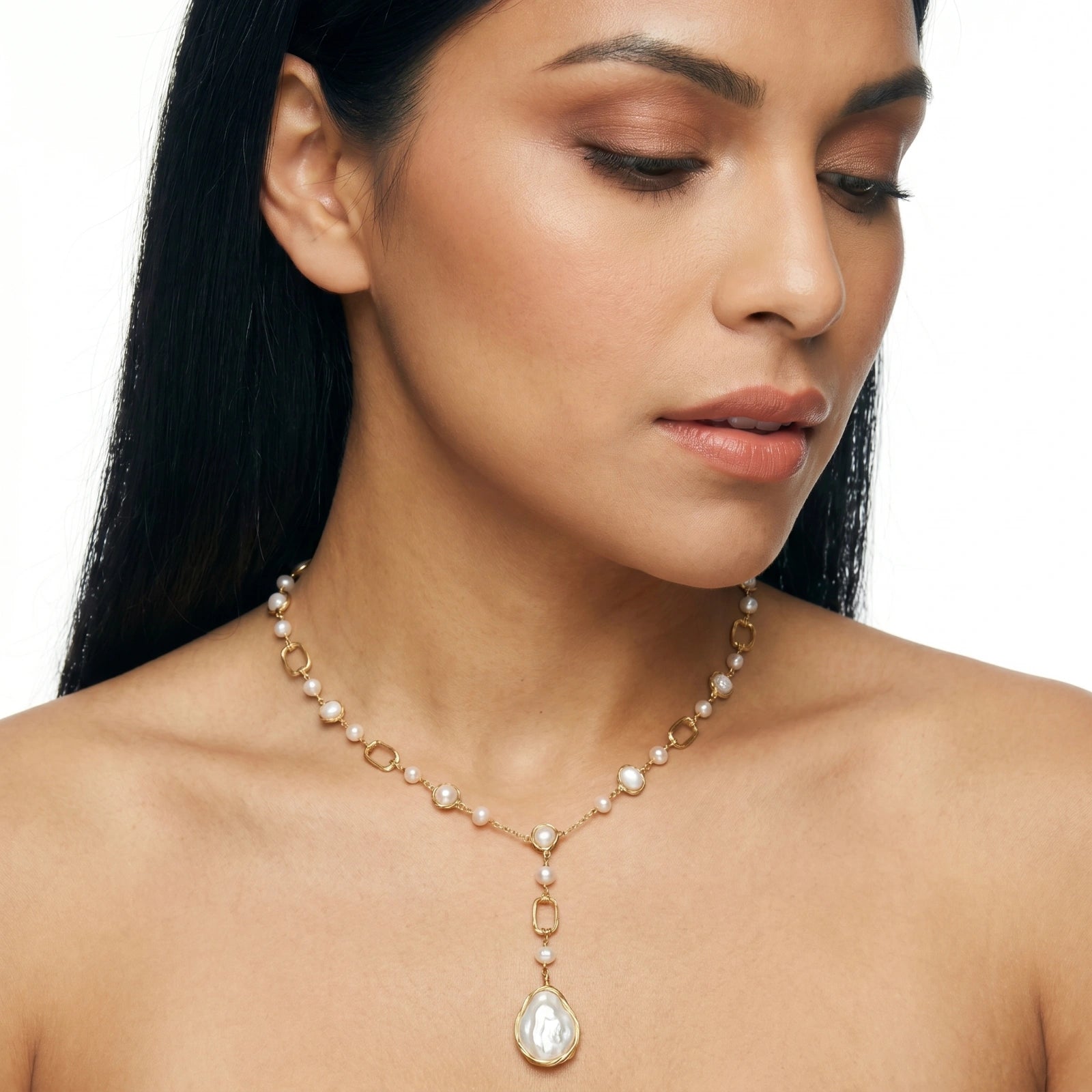 Lumina Pearl Station Necklace