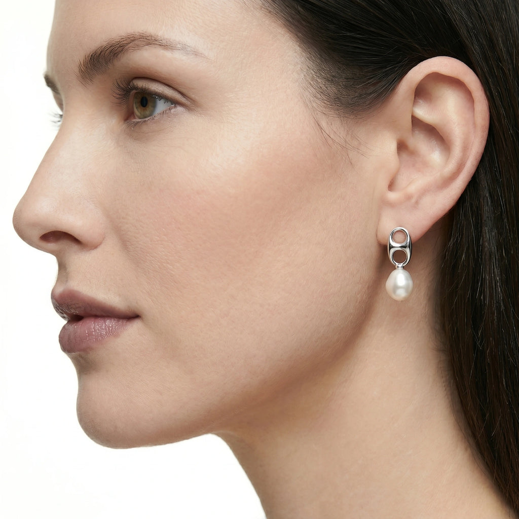 Pearl Circle Drop Studs
