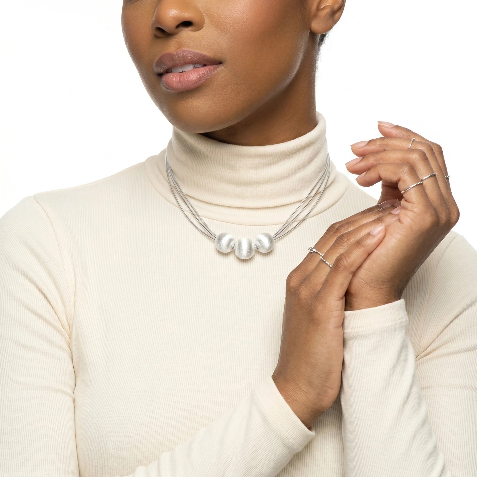 Silver Strand Layers Necklace