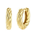 Twisted Gold Huggie Hoops