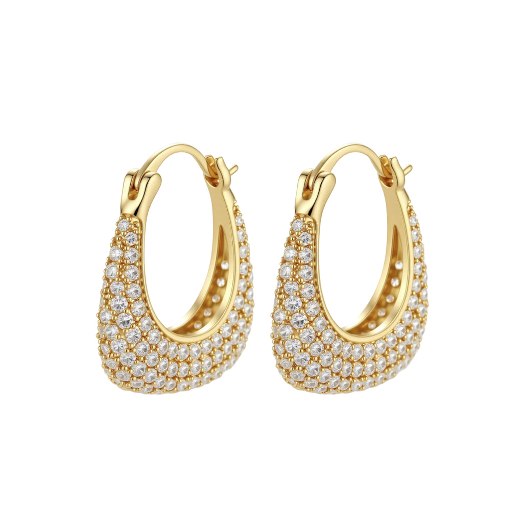 Pavé Crystal Hoops