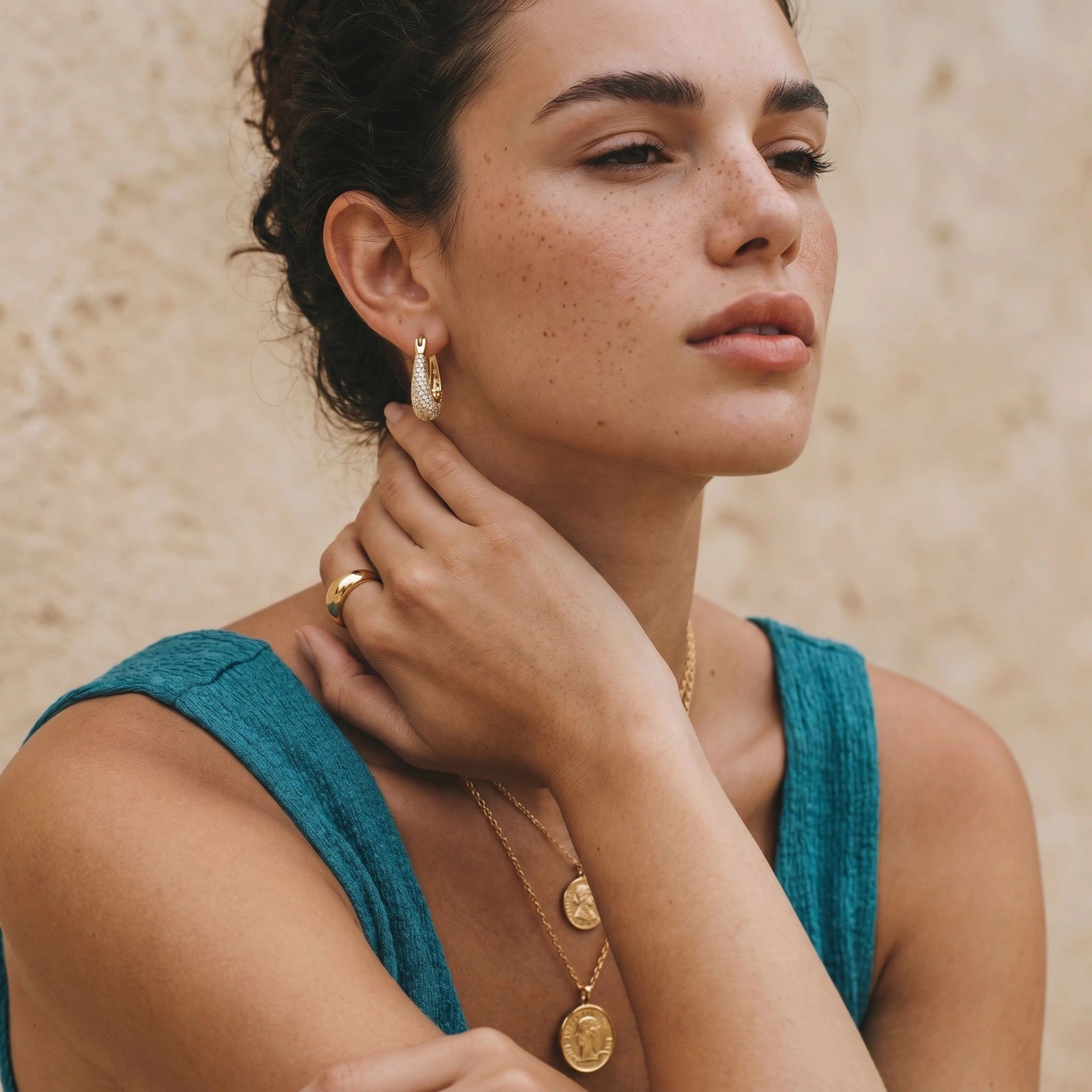 Pavé Crystal Hoops