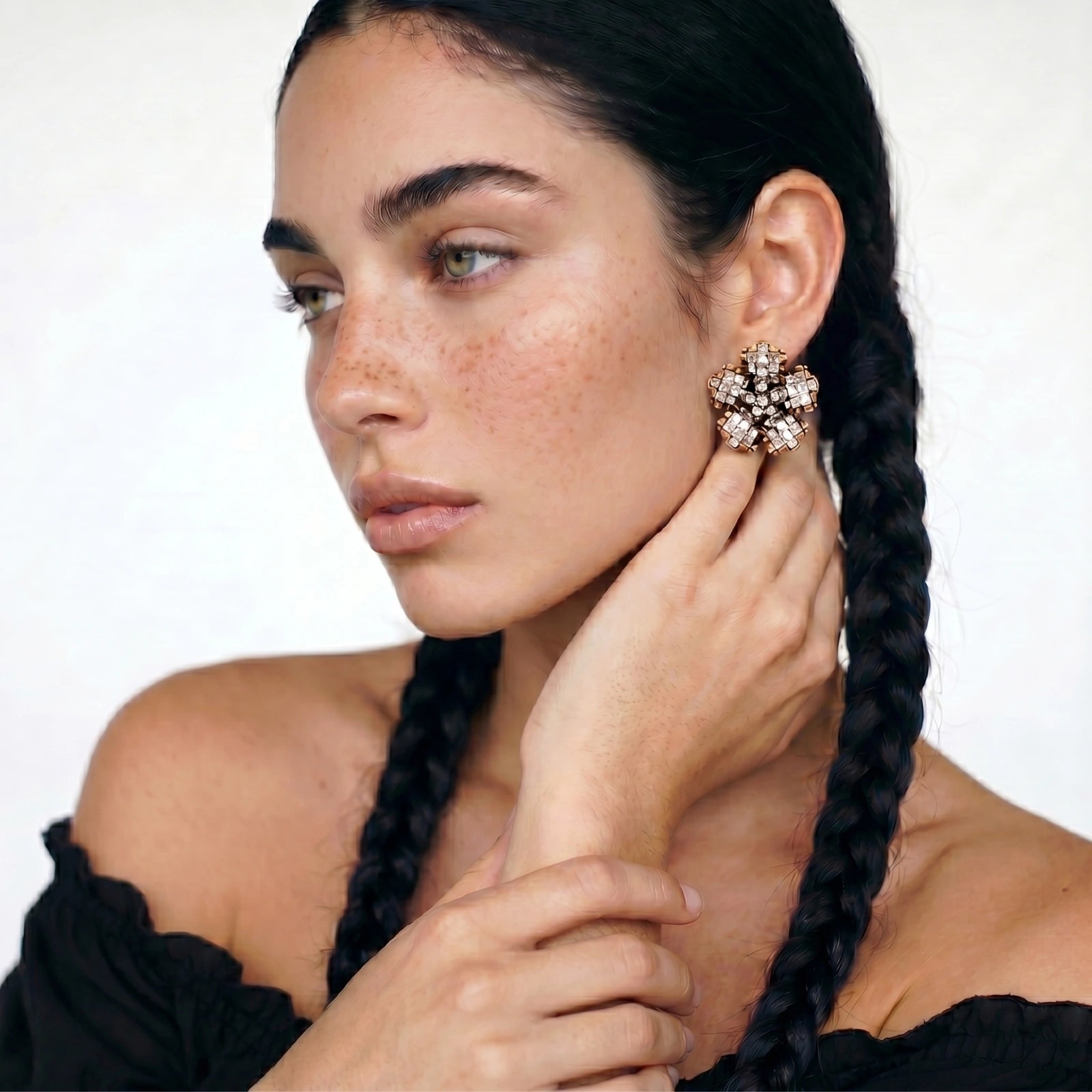 Crystal Bloom Statement Earrings