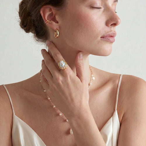Baroque Pearl Crown Ring