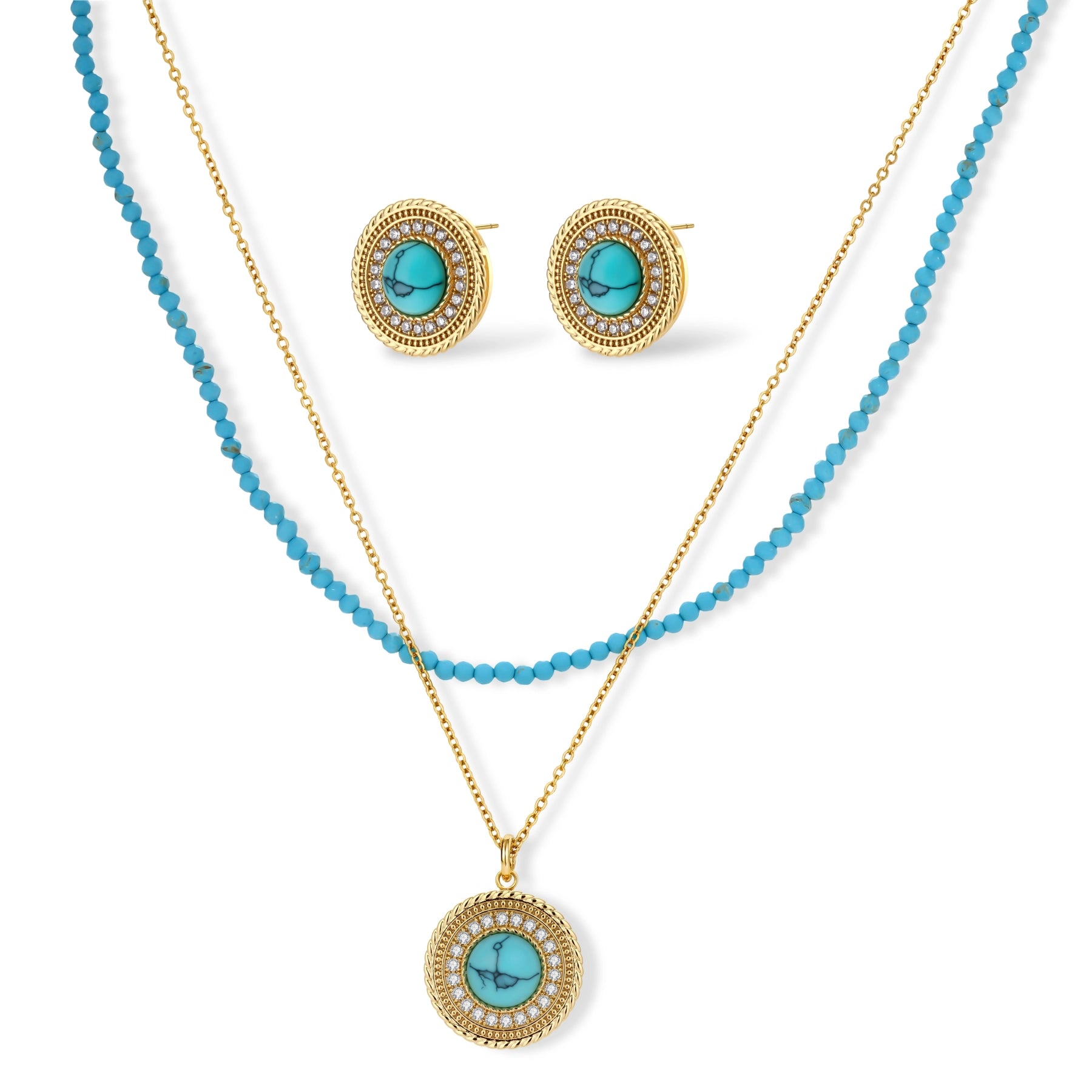 Turquoise Medallion Jewelry Set