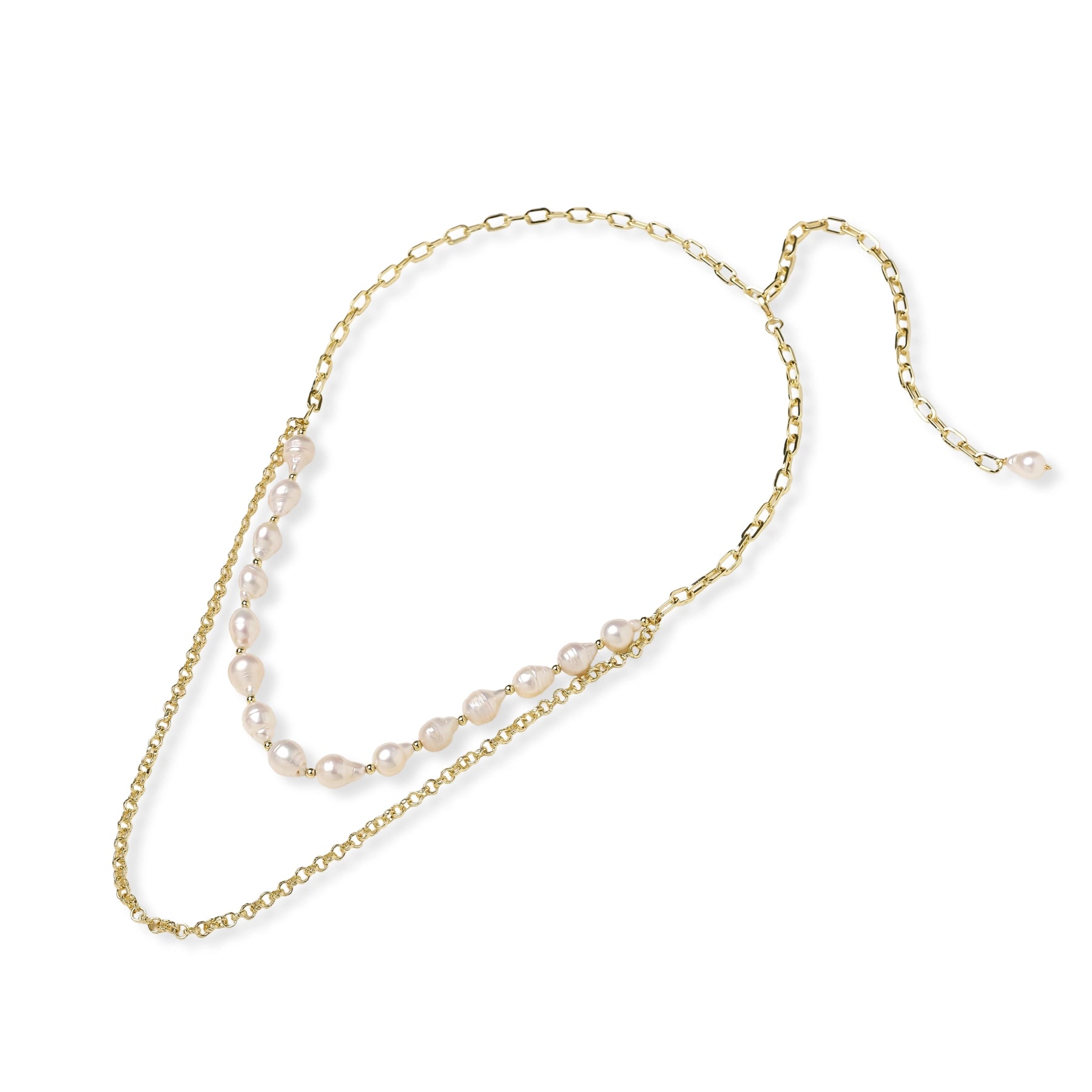 Golden Pearl Layers Necklace