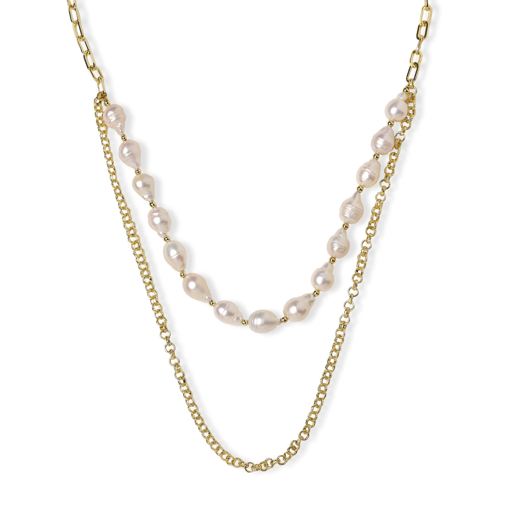 Golden Pearl Layers Necklace