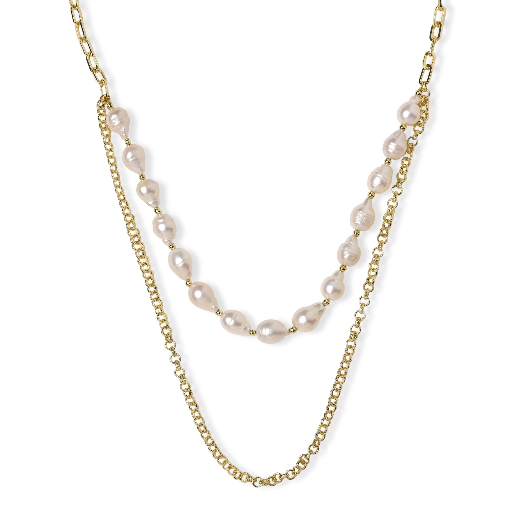Golden Pearl Layers Necklace
