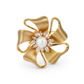Golden Bow Blossom Brooch