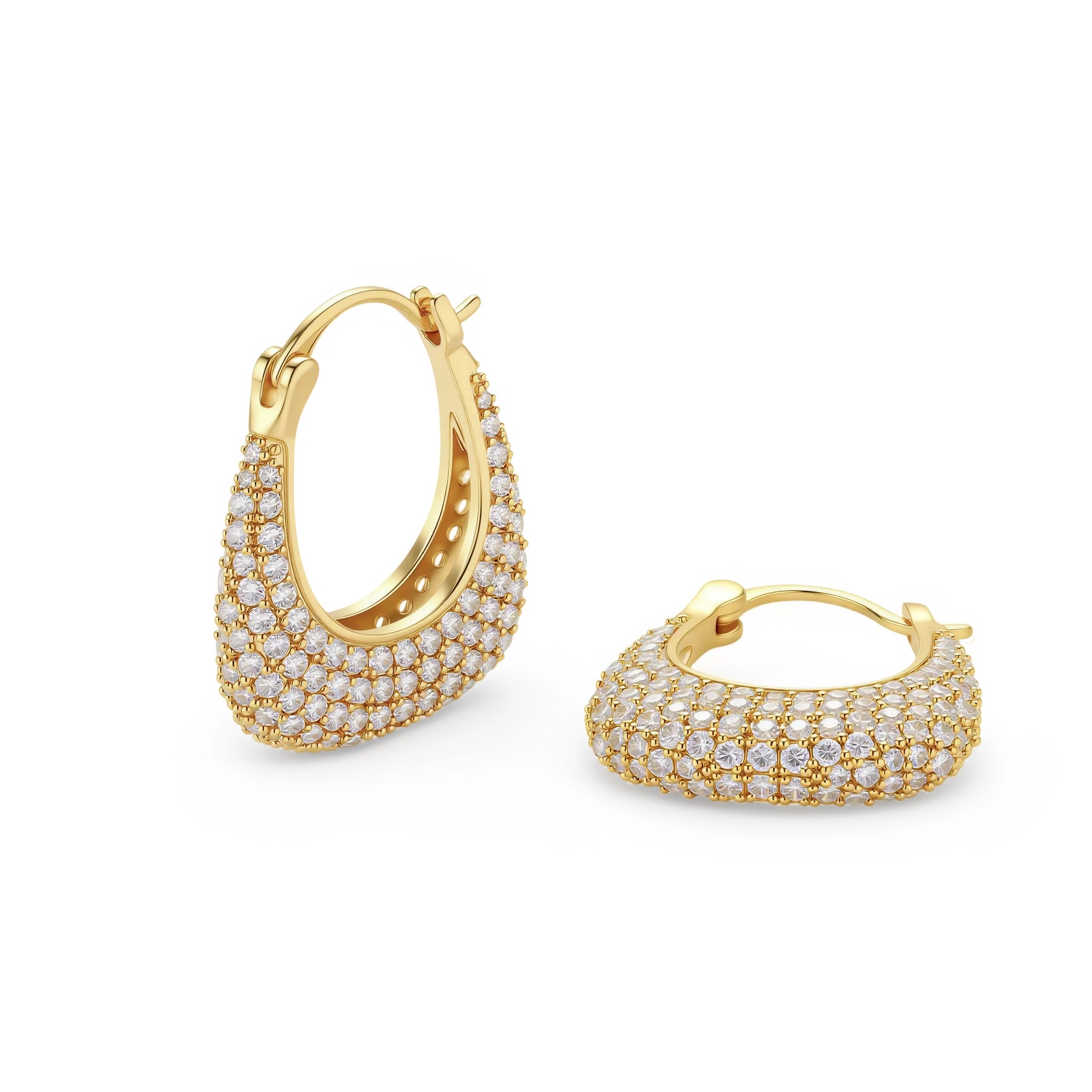Pavé Crystal Hoops