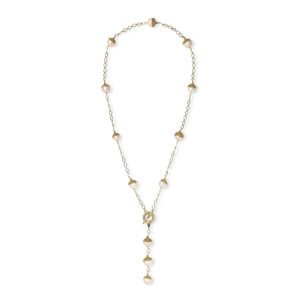 Baroque Pearl Station Necklace